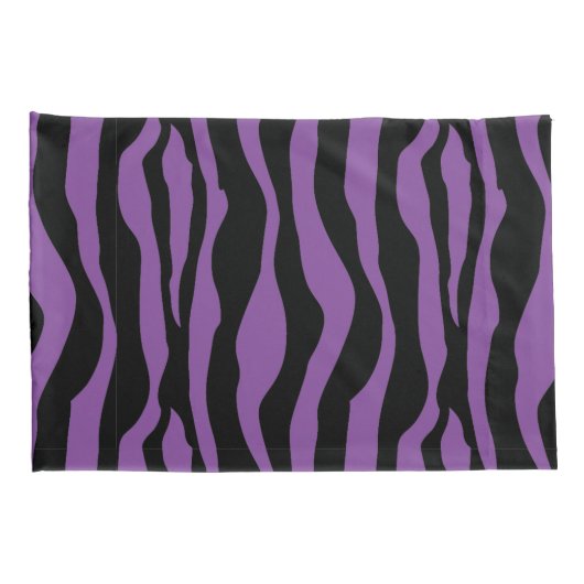 Chic Paars Zebra Print Pillow Hoesje set Kussensloop (Achterkant-Rechts)