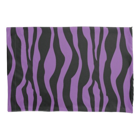 Chic Paars Zebra Print Pillow Hoesje set Kussensloop (Voorkant-Links)