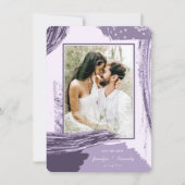 Chic Paarse Abstracte de Borstel van de Verf zet F Save The Date (Voorkant)