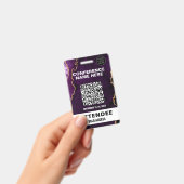 Chic Paarse Agate Gold Glitter Conference Event Badge (Handheld)