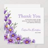 Chic Paarse Aster Bloemen Bedankkaart (Voorkant / Achterkant)