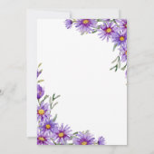 Chic Paarse Aster Bloemen Botanische Verjaardag Kaart (Achterkant)