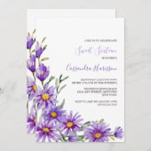 Chic Paarse Aster Bloemen Greenery Verjaardag Kaart (Voorkant / Achterkant)