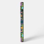 Chic Paarse Boho Naam Bloemen Custom Pattern iPhone Hoesje (Linkerkant)