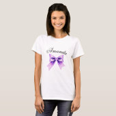 Chic Paarse Bow Coquette Girl Sweet 16 Verjaardag T-shirt (Voorkant volledig)