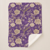 Chic paarse chinoiserie sherpa deken (Voorkant)