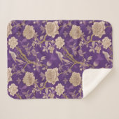 Chic paarse chinoiserie sherpa deken (Voorkant (horizontaal))