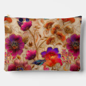 Chic paarse crème bloemmotief etui (Voorkant)