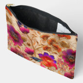 Chic paarse crème bloemmotief etui (Open)