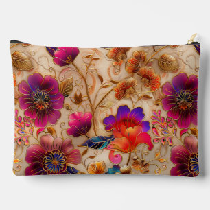 Chic paarse crème bloemmotief etui