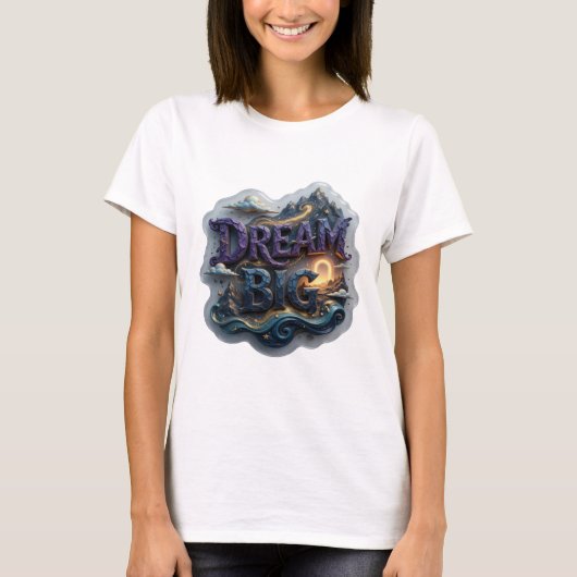 Chic Paarse DROOM GROOT Aangepaste T-shirt (Voorkant)