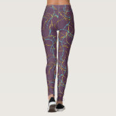 Chic Paarse en blauw geel breukpatroon Leggings (Achterkant)