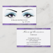 Chic Paarse Eyes Girly Wimper Extensions Boutique Visitekaartje (Voorkant / Achterkant)