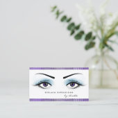 Chic Paarse Eyes Girly Wimper Extensions Boutique Visitekaartje (Staand voorkant)