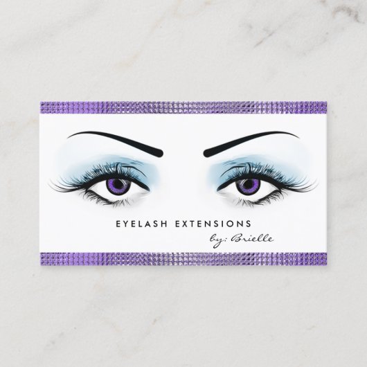Chic Paarse Eyes Girly Wimper Extensions Boutique Visitekaartje (Voorkant)