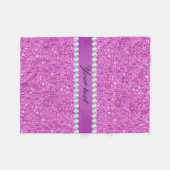 Chic Paarse Faux-equins en diamanten Fleece Deken (Voorkant (Horizontaal))