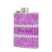 Chic Paarse Faux-equins en diamanten Heupfles (Links)