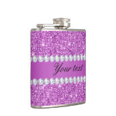 Chic Paarse Faux-equins en diamanten Heupfles (Rechts)