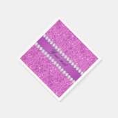Chic Paarse Faux-equins en diamanten Servetten (Hoek)