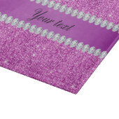 Chic Paarse Faux-equins en diamanten Snijplank (Hoek)