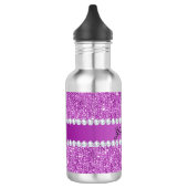 Chic Paarse Faux-equins en diamanten Waterfles (Links)