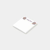 Chic Paarse Faux Gold Floral Naam Post-it® Notes (Schuin)