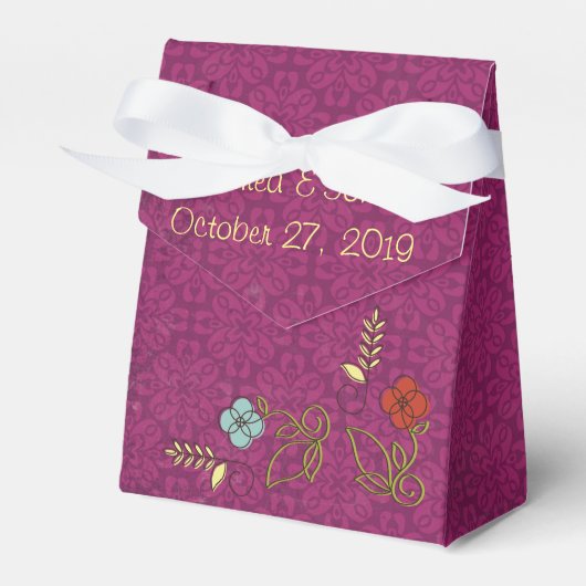 Chic Paarse Favor Boxes Bedankdoosjes (Voorkant Zijde)