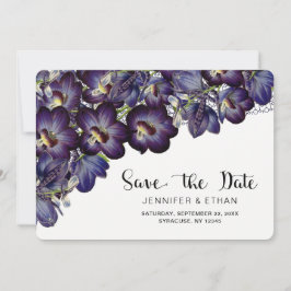 Chic Paarse Floral Wedding Save the Date
