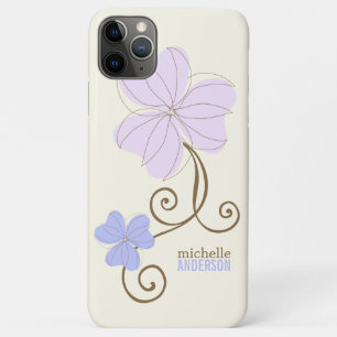 Chic Paarse Florals iPhone 11 Pro Max Hoesje