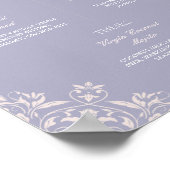 Chic Paarse Franse Lila bruiloft Signature Drinken Poster (Hoek)