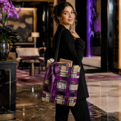 Chic paarse geruite monogram tas