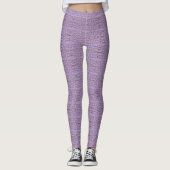 Chic Paarse gespiegelde Helix Patroon Leggings (Voorkant)