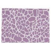 Chic Paarse Giraffe afdrukken met monogram en naam Groot Cadeauzakje (Achterkant)