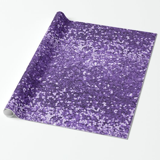Chic Paarse Glitter Sparkle Luxury Cadeaupapier (Uitgerold)