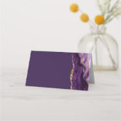 Chic Paarse Gold Agate Bat Mitzvah Party Plaatskaartje (Achterkant)