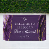 Chic Paarse Gold Agate Bat Mitzvah Party Spandoek