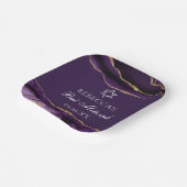 Chic Paarse Gold Bat Mitswa Party Gepersonaliseerd Papieren Bordje (Gebogen)