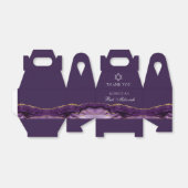 Chic Paarse Gold Bat Mitzvah Gepersonaliseerde Par Bedankdoosjes (Uitgevouwen)