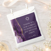 Chic Paarse Gold Bat Mitzvah Gepersonaliseerde Par Bedankzakje (Geknipt)