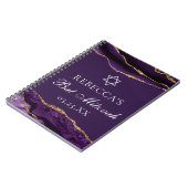 Chic Paarse gouden Bat Mitswa gepersonaliseerd Notitieboek (Linkerzijde)