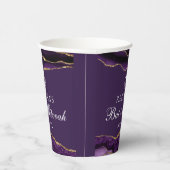 Chic Paarse gouden Bat Mitswa Party Custom Papieren Bekers (Rechts)