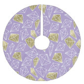 Chic Paarse Gouden Diamanten Kerst Kerstboom Rok (Voorkant)