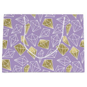 Chic Paarse Gouden Diamanten Verjaardag Groot Cadeauzakje (Voorkant)