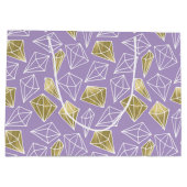 Chic Paarse Gouden Diamanten Verjaardag Groot Cadeauzakje (Achterkant)