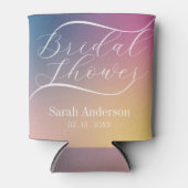 Chic Paarse Gradiënt Ombre Script Bruiloft Feest Blikjeskoeler (Voorkant)