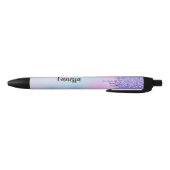 Chic Paarse holographic Glitter Drivers Zwarte Inkt Pen (Bodem)