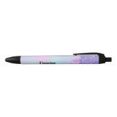 Chic Paarse holographic Glitter Drivers Zwarte Inkt Pen (Bovenkant)