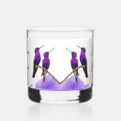 Chic Paarse kolibries en bloemblaadjes bruiloft Whisky Glas (Links)