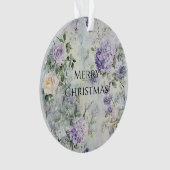 Chic Paarse Lavendel Cream Roos Bloemen Ornament (voorkant)