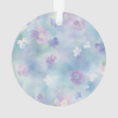 Chic Paarse Lavendel Cream Roos Bloemen Ornament (achterkant)